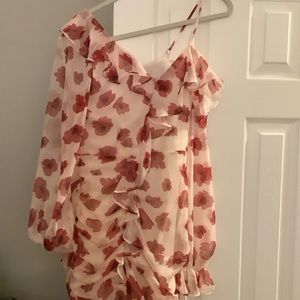 MELLODAY One Shoulder Poppy Dress